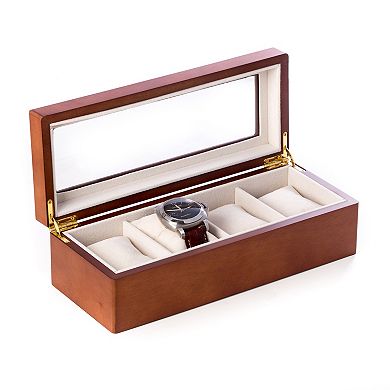Bey-Berk Wood 4-Slot Watch Box - Men