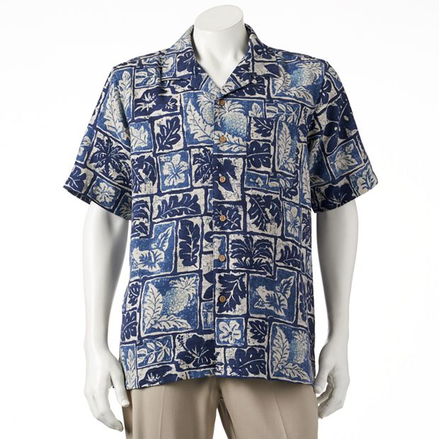 Batik Bay Silk Tropical Casual Button Down Shirt Men