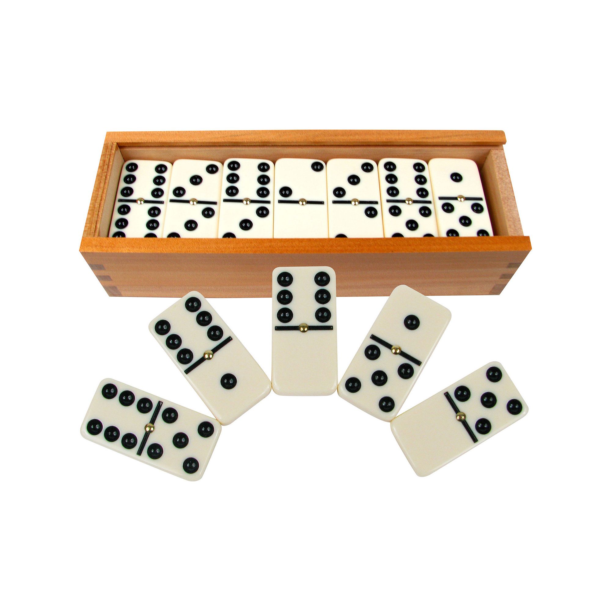 Premium Double-Six Dominoes Set, White