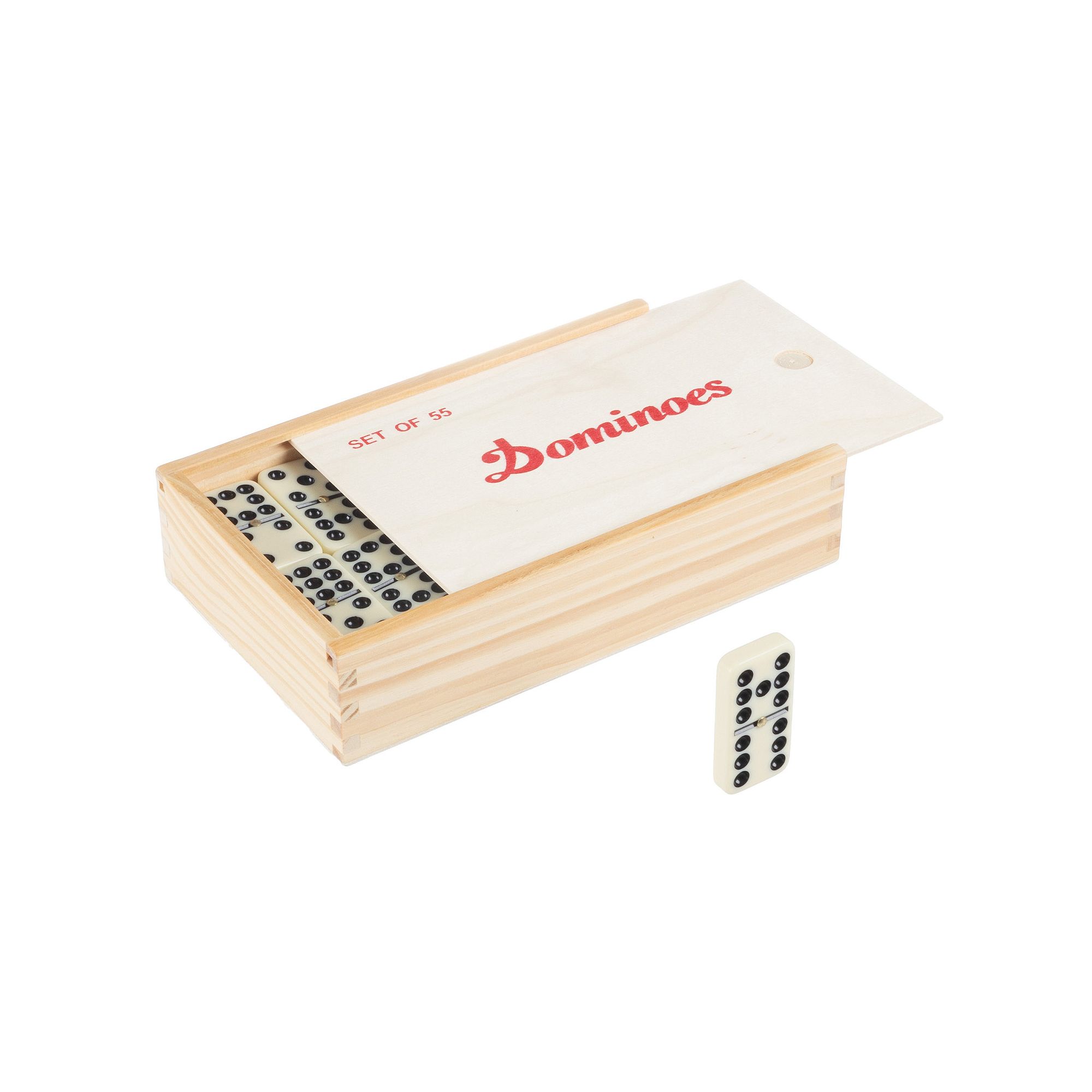 Premium Double-Nine Dominoes Set, White