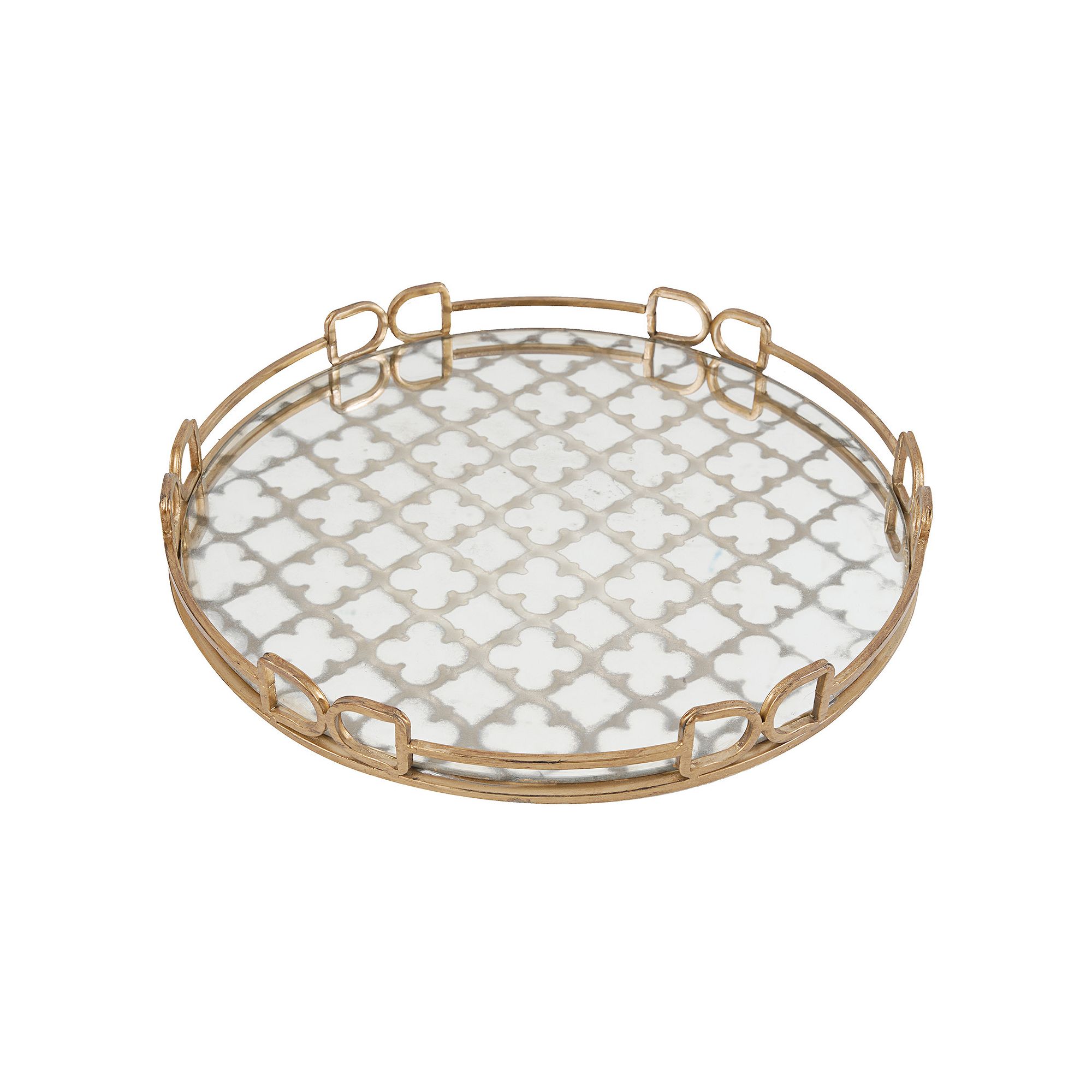 Decorative Large Metallic Tray, Gold