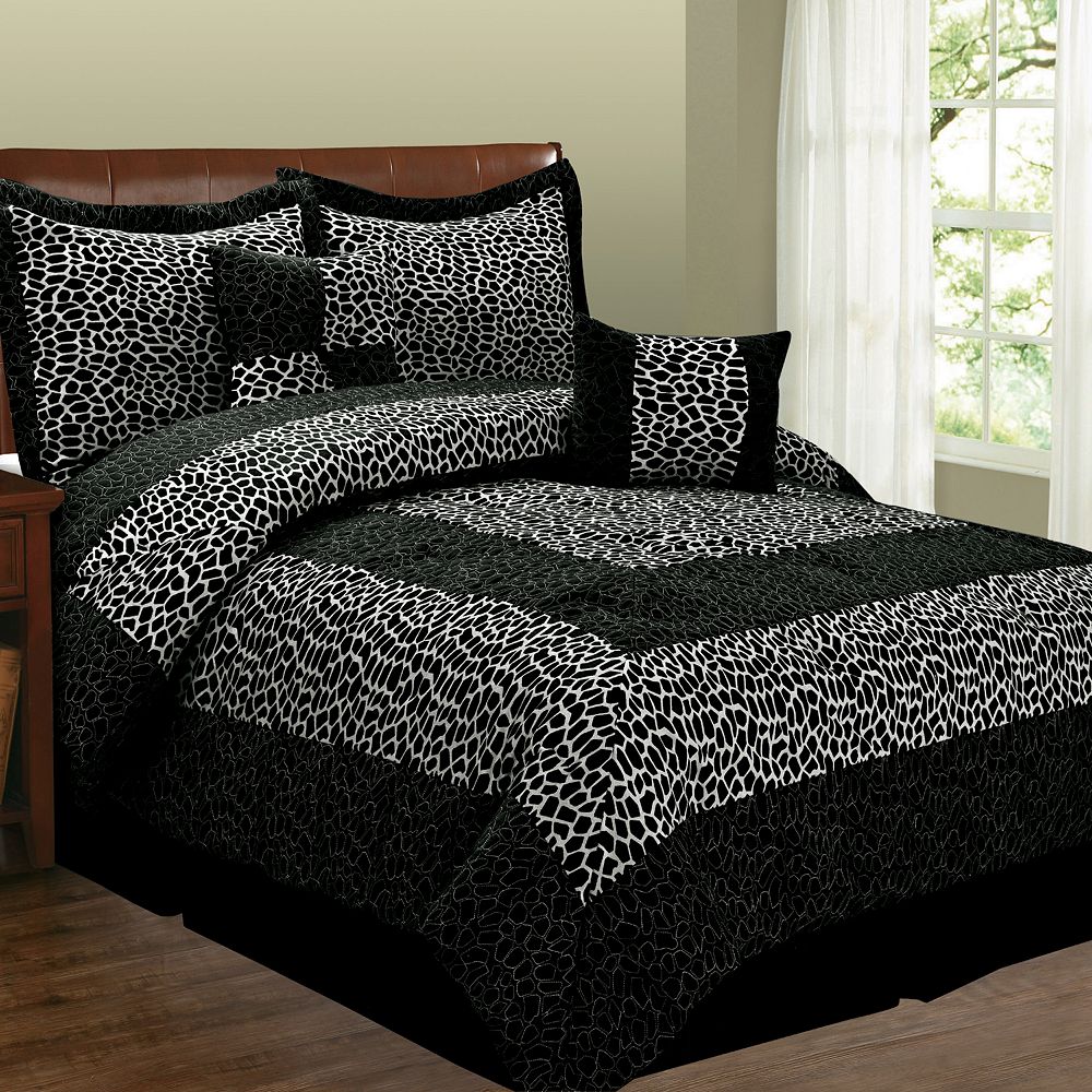 Leopard 6 Pc Microsuede Comforter Set