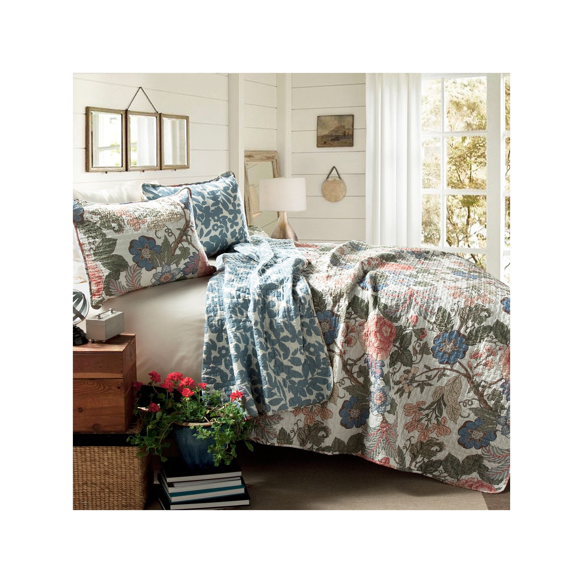 Lush Decor Sydney Quilt Set, Blue