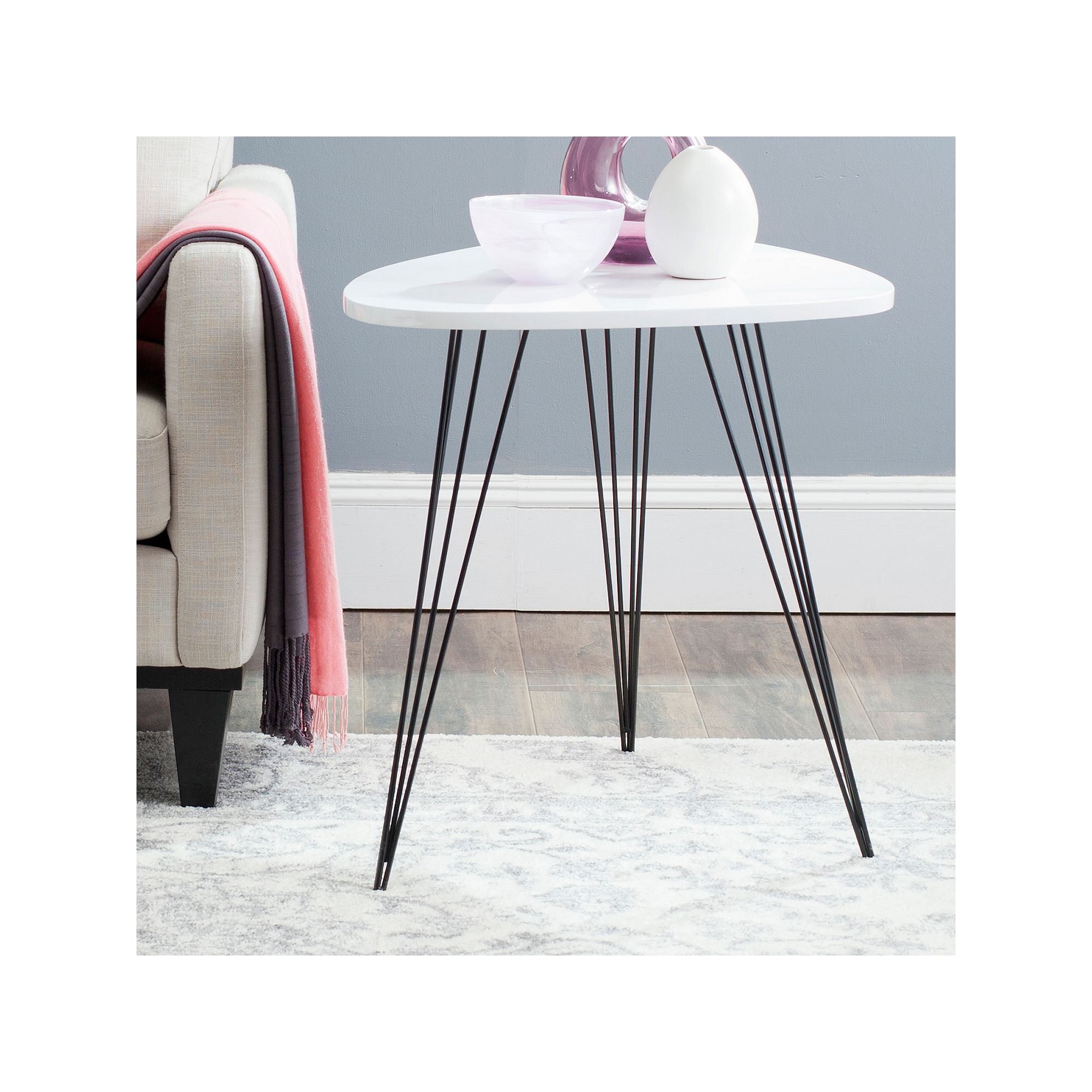 Safavieh Wynton End Table, White Black