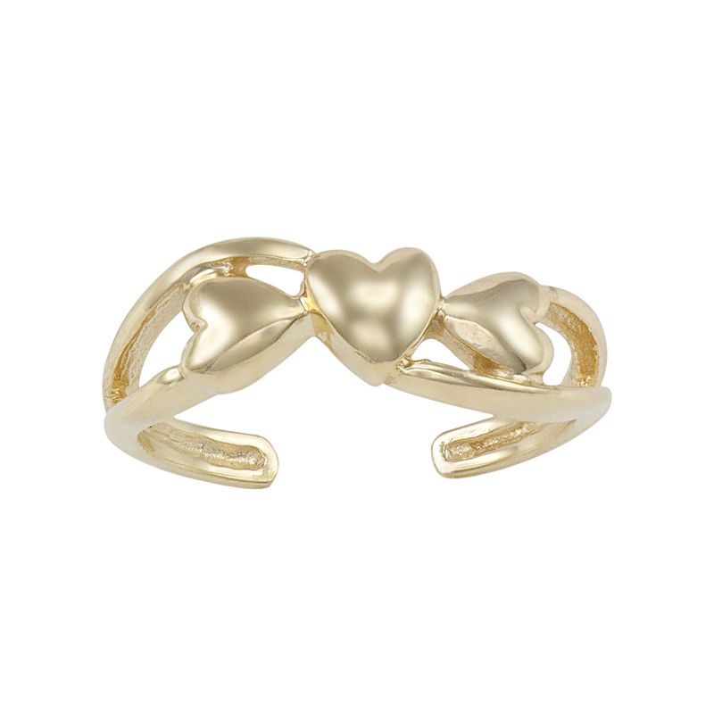 98595075 10k Gold Heart Toe Ring, Womens, Multicolor sku 98595075