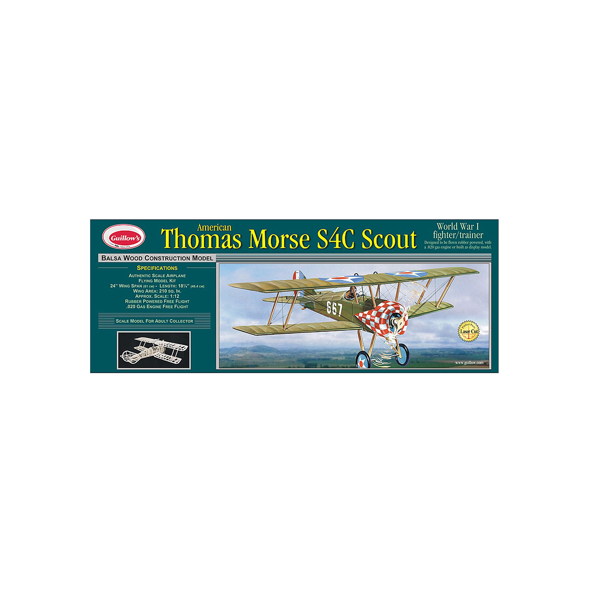 Guillows Thomas Morse Scout Laser Cut Model Airplane Kit, Multicolor