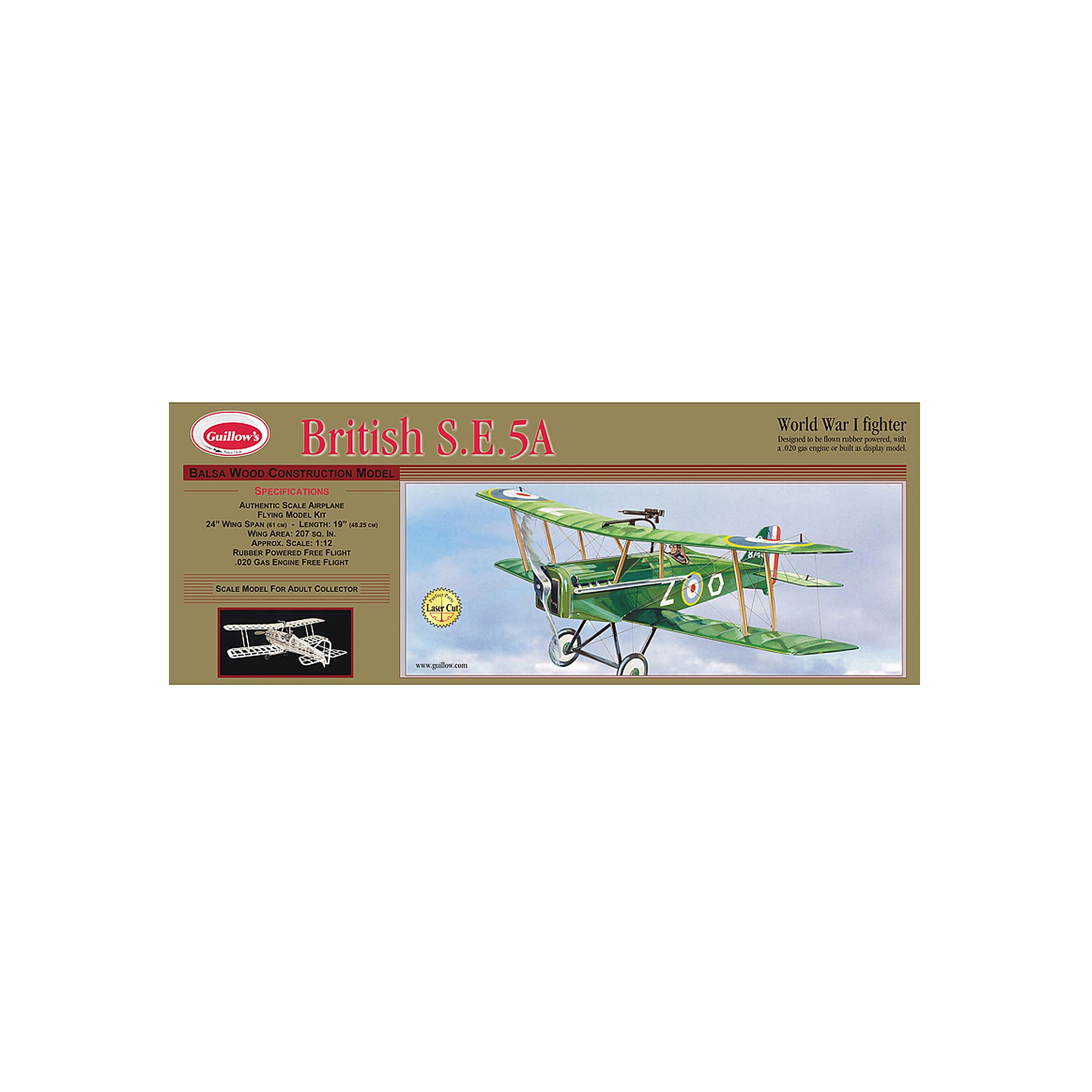 Guillows British SE 5-A Laser Cut Model Airplane Kit, Multicolor