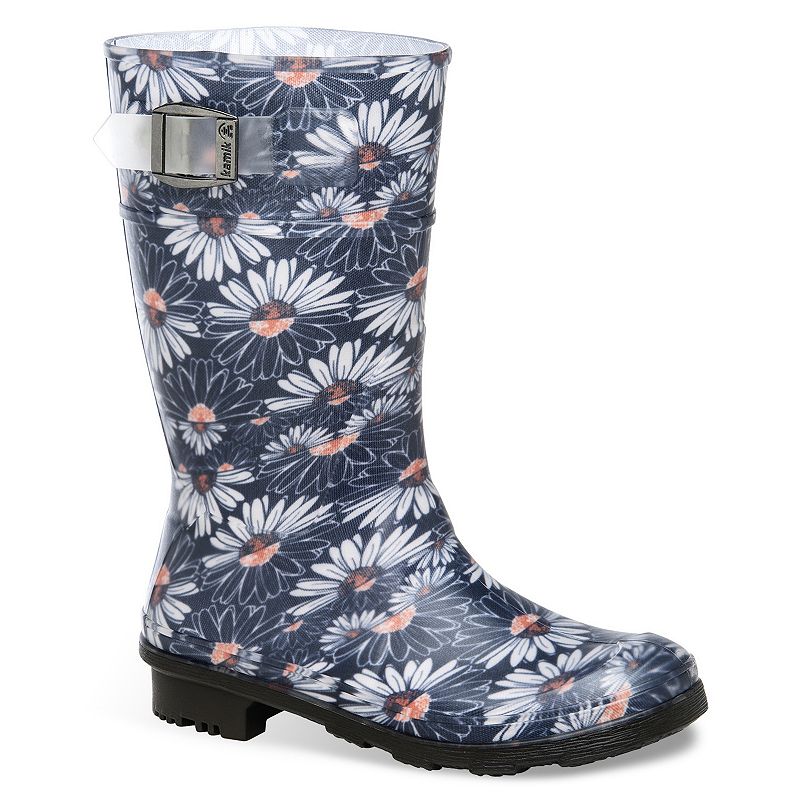 Kamik Daisies Jr. Girls' Floral Rain Boots