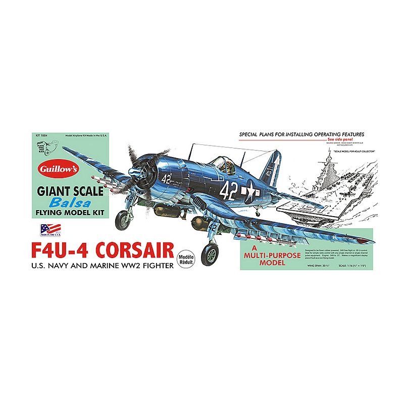 Guillows 1:16 Vought F4U-4 Corsair Model Kit, Multicolor