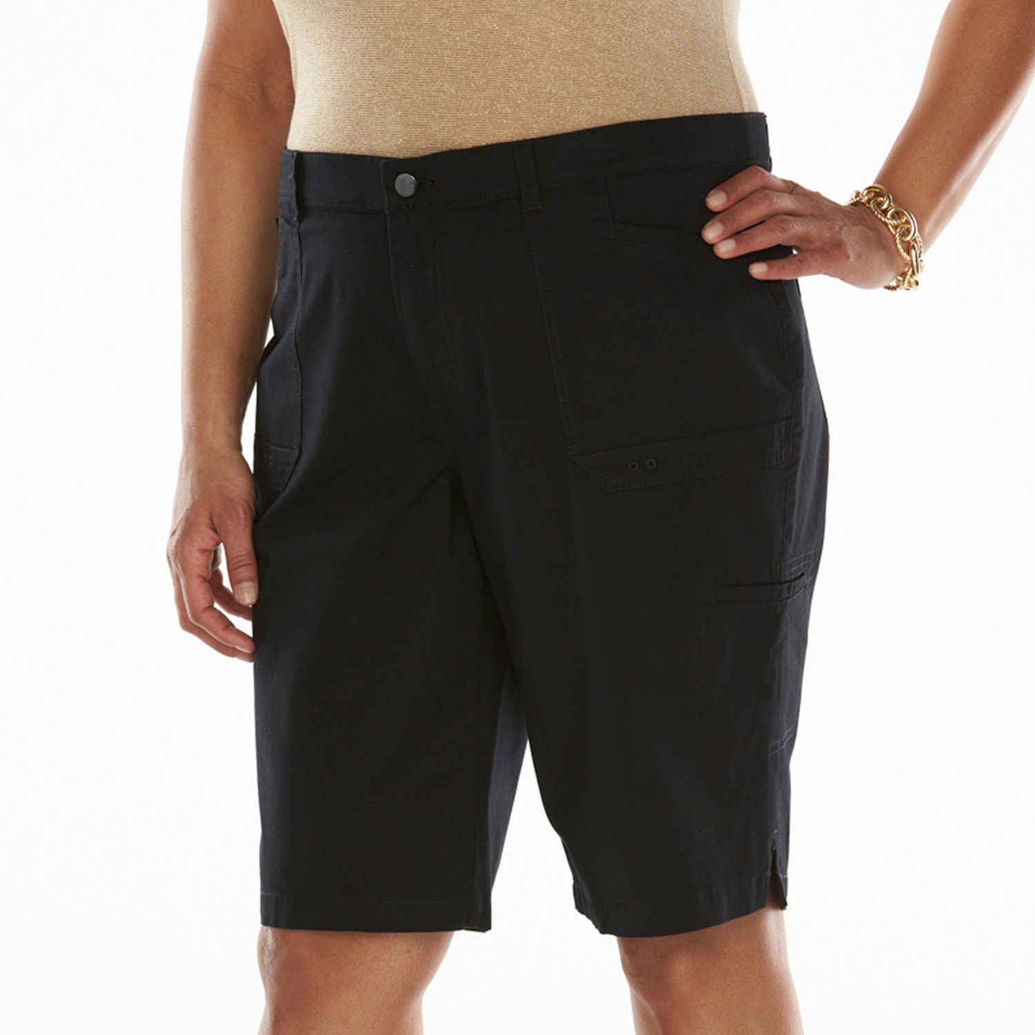women's plus size cargo bermuda shorts