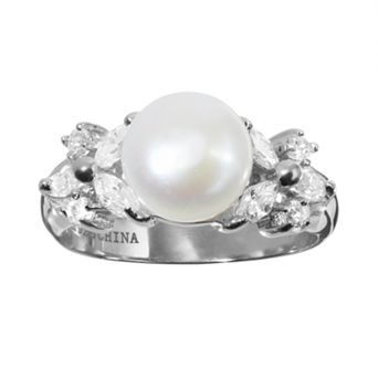 Sophie Miller Freshwater Cultured Pearl & Cubic Zirconia Sterling Silver Ring