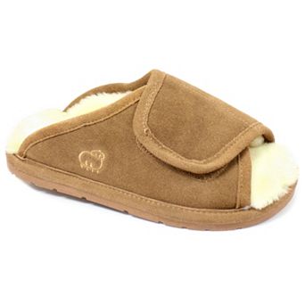 Mykos Women's Suede Peep-Toe Wrap Slippers