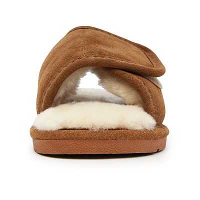 LAMO Women s Suede Peep Toe Wrap Slippers