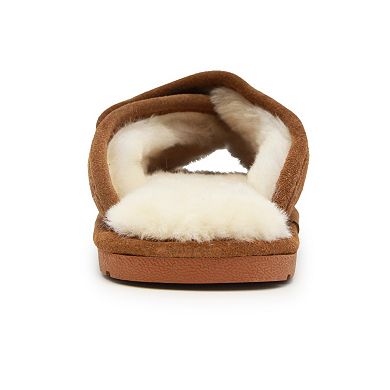 Mykos Women's Suede Peep-Toe Wrap Slippers