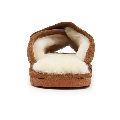 LAMO Women's Suede Peep-Toe Wrap Slippers