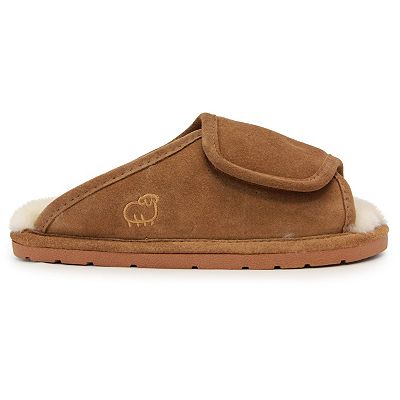 Mykos Women's Suede Peep-Toe Wrap Slippers