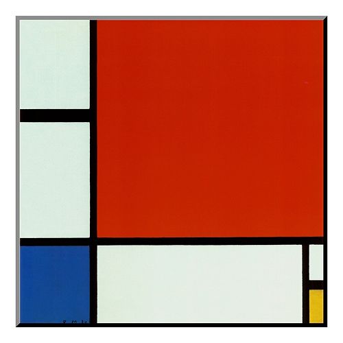 Art.com ”Composition with Red Blue Yellow” Wood Wall Art by Piet Mondrian