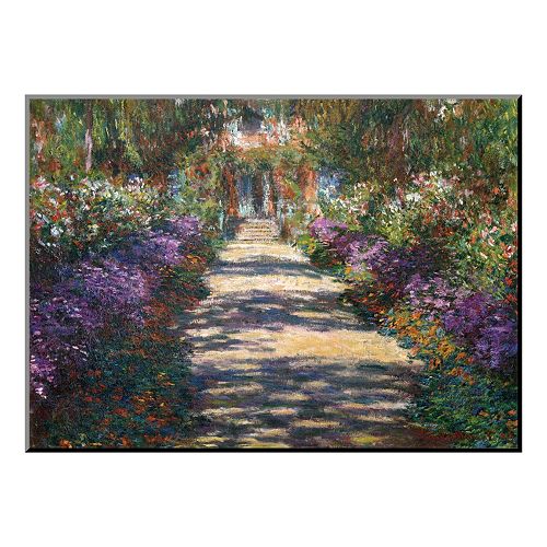 Art.com ''Garden at Giverny'' Wood Wall Art by Claude Monet