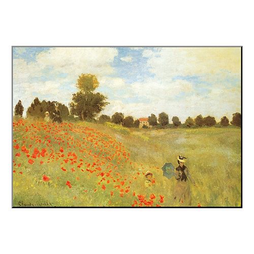 Art.com ''Field of Poppies, c. 1886'' Wood Wall Art by Claude Monet