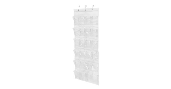 Honey-Can-Do 24-Pocket White Over-The-Door Shoe Organizer