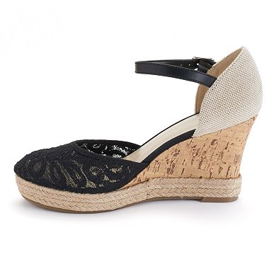 Apt. 9® Women's Lace Espadrille Platform Wedge Heels