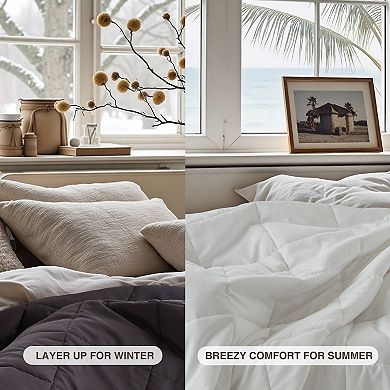 Madison Park Windom Lightweight Down Alternative Blanket with Satin Trim