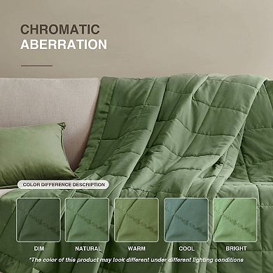 Madison Park Windom Lightweight Down Alternative Blanket with Satin Trim
