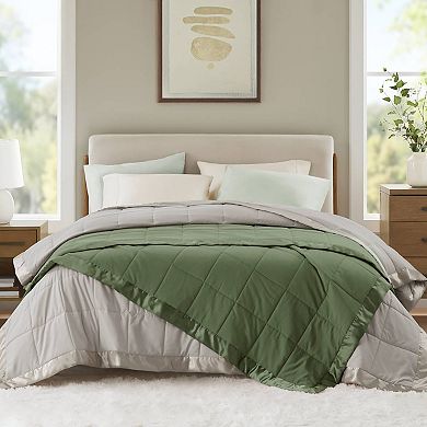 Madison Park Windom Lightweight Down Alternative Blanket with Satin Trim