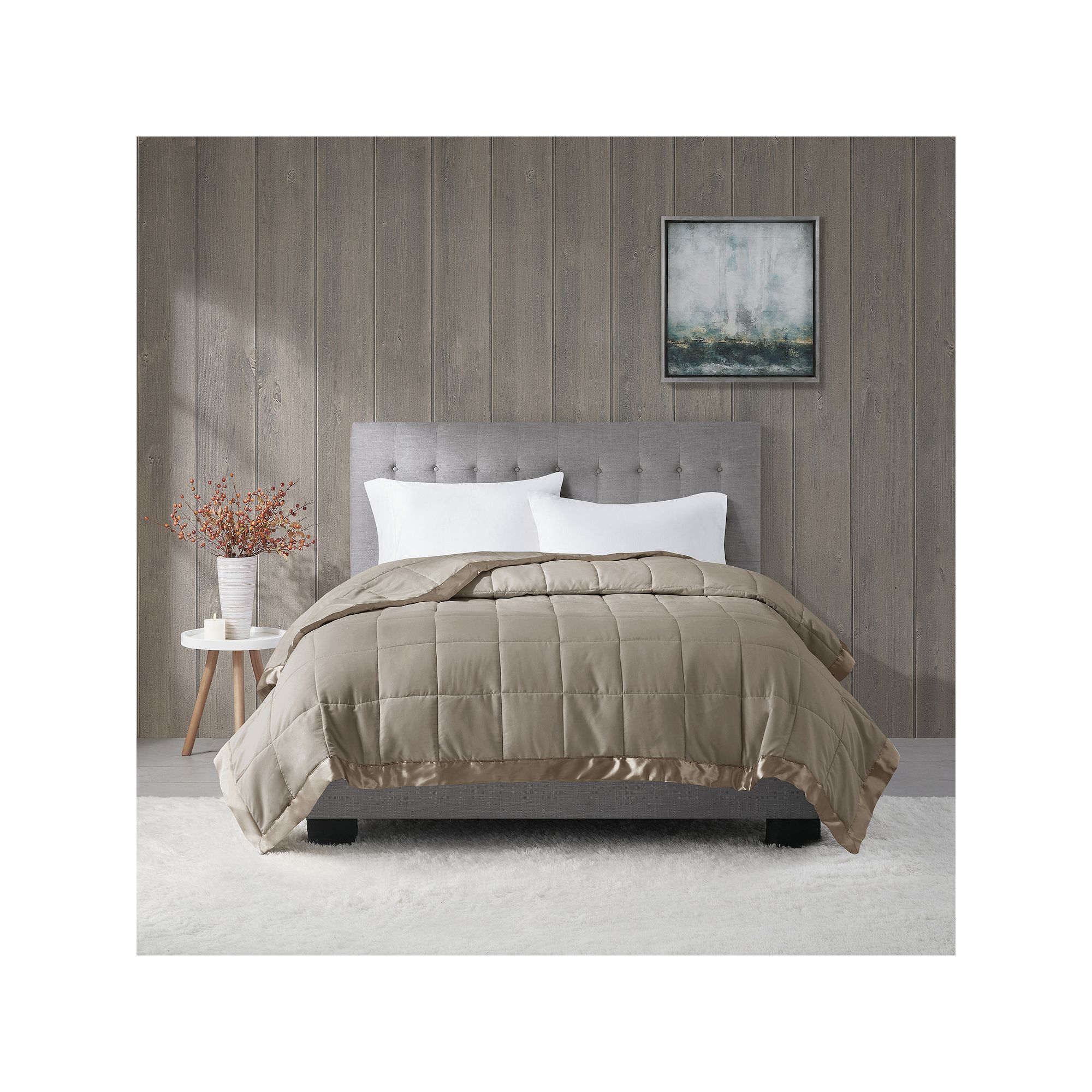 Madison Park Windom Lightweight Down Alternative Blanket with Satin Trim, B
