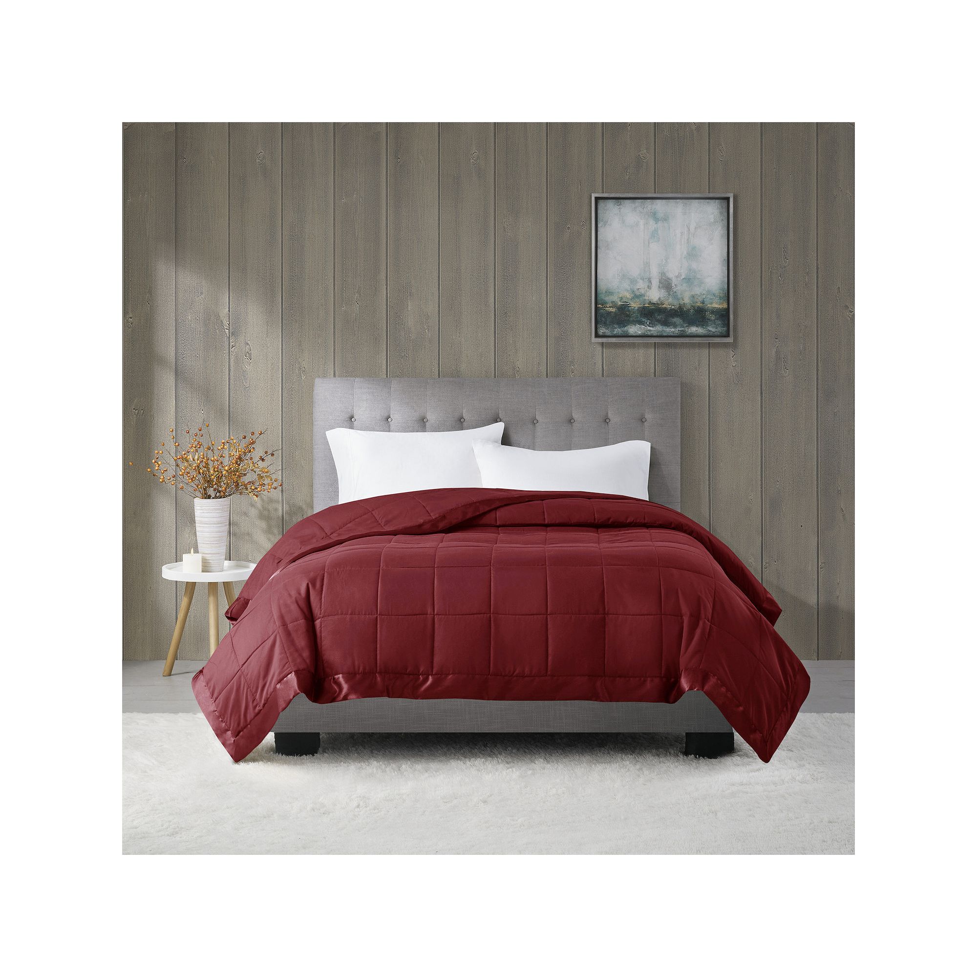 Madison Park Windom Lightweight Down Alternative Blanket with Satin Trim, R