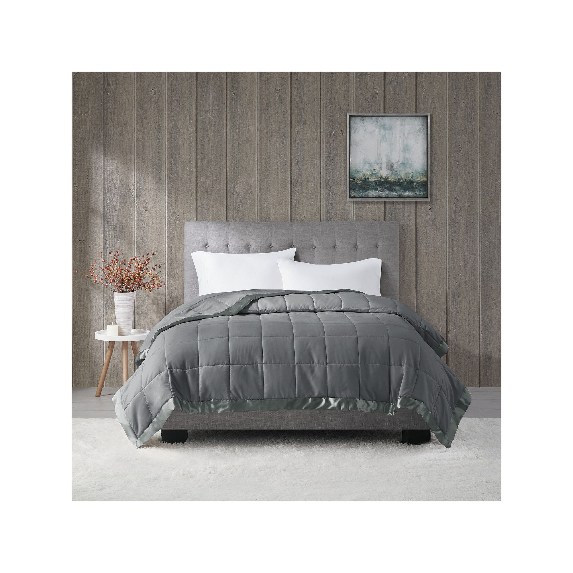 Madison Park Windom Lightweight Down Alternative Blanket with Satin Trim, G