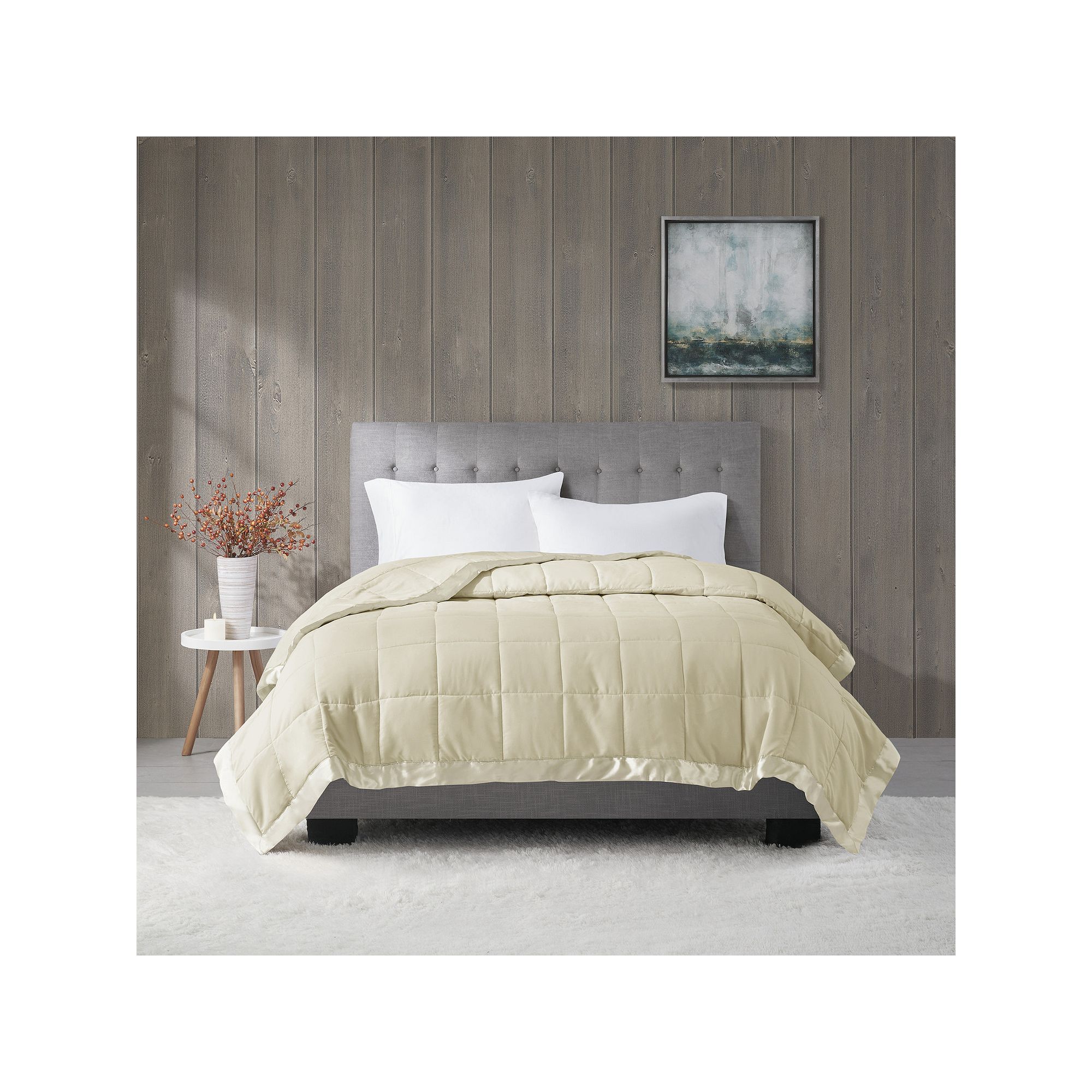 Madison Park Windom Lightweight Down Alternative Blanket with Satin Trim, I