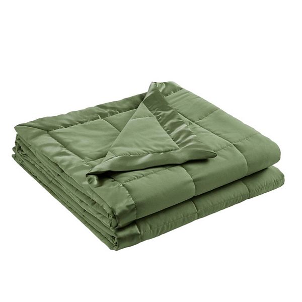 Madison Park Windom Lightweight Down Alternative Blanket with Satin Trim - Green (KING)