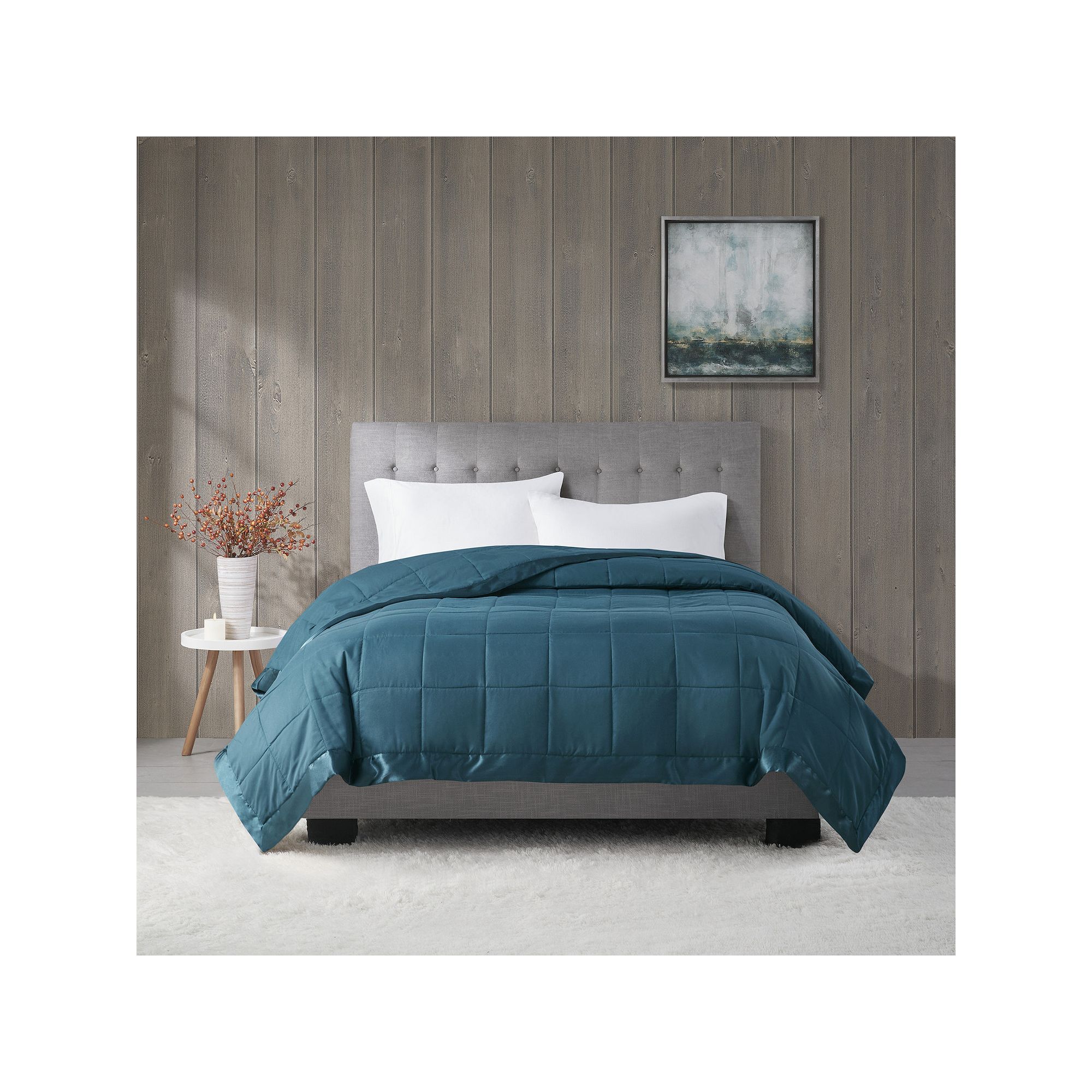 Madison Park Windom Lightweight Down Alternative Blanket with Satin Trim, B