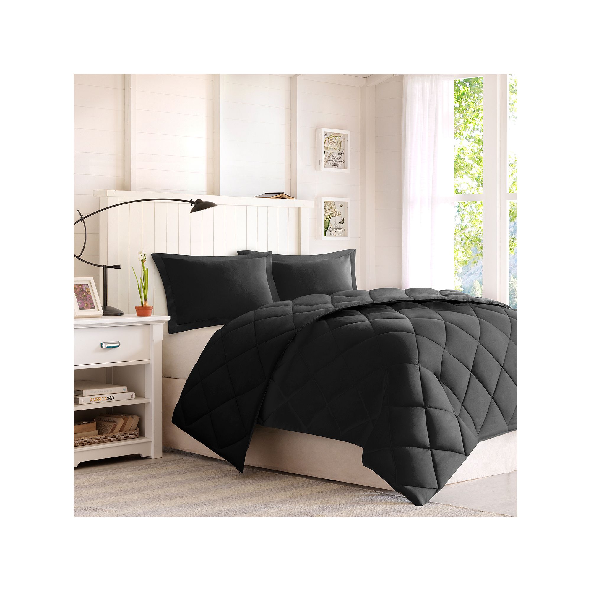 Madison Park Essentials 3M Down-Alternative Reversible Comforter Set, Black