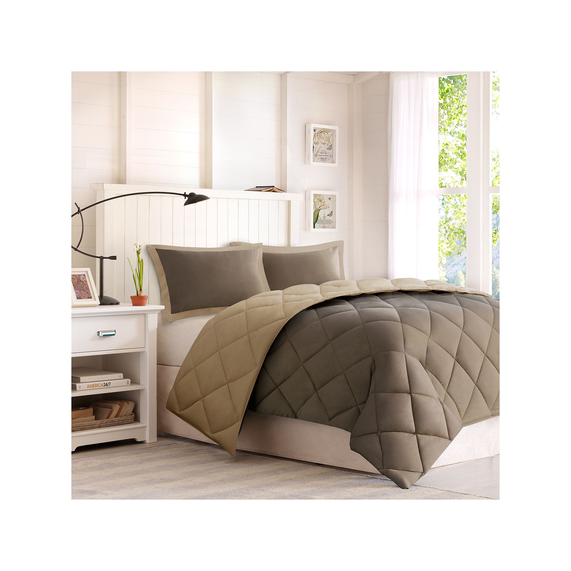 Madison Park Essentials 3M Down-Alternative Reversible Comforter Set, Brown