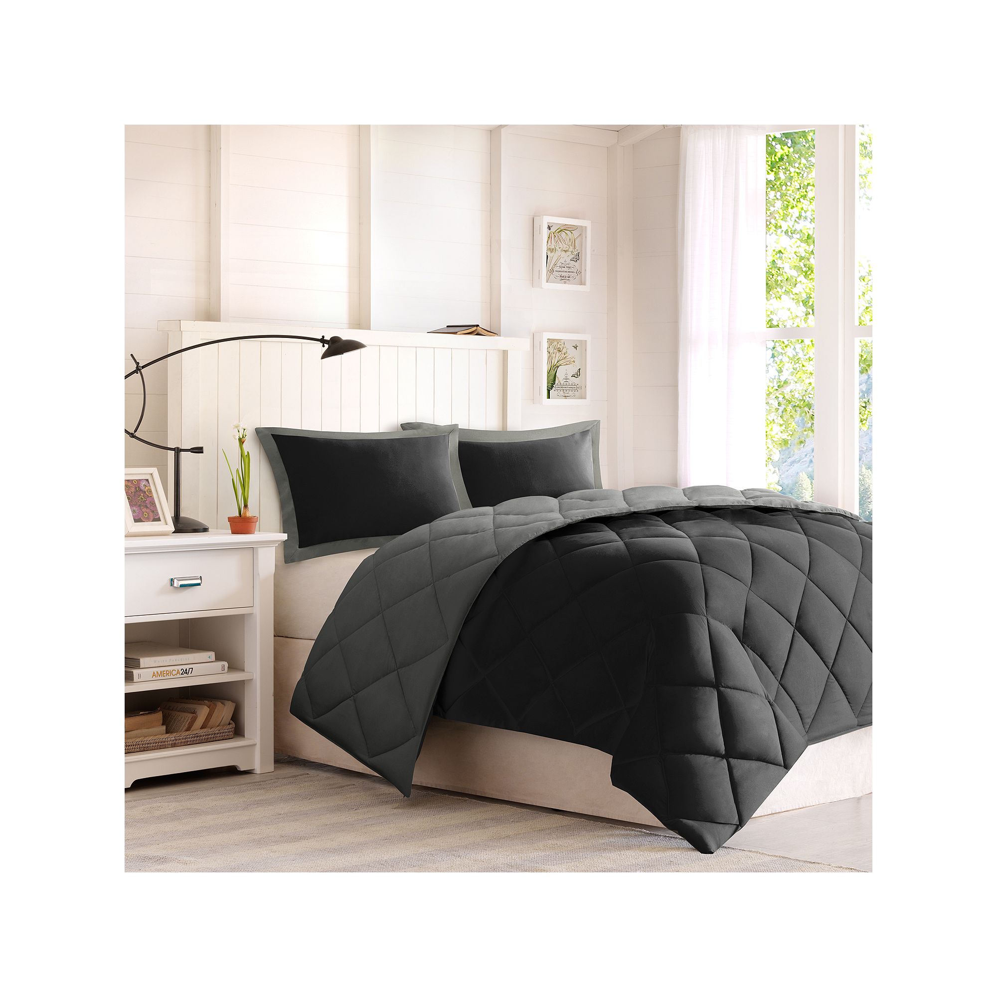 Madison Park Essentials 3M Down-Alternative Reversible Comforter Set, Gray 