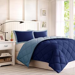 WestPoint Home Martex Reversible Comforter Set 2-Piece Navy/Ceil Blue Twin  Comforter Set