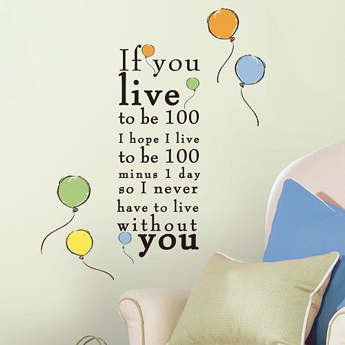 Disney Winnie the Pooh ''Live to be 100'' Wall Decals