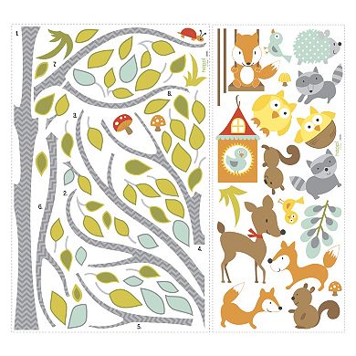 Woodland Fox and Friends Tree Wall Decals