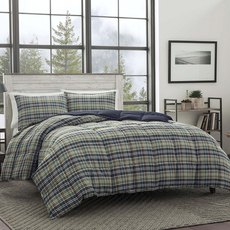 Eddie Bauer Rugged Plaid Down-Alternative Comforter Set, Blue, Twin