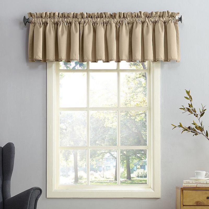 Seymour Energy Efficient Rod Pocket Curtain Valance Taupe 54"x18"- Sun Zero, Adult Unisex, Brown