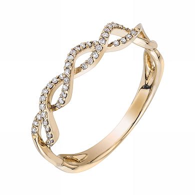 1/8 Carat T.W. Diamond 10k Gold Infinity Ring
