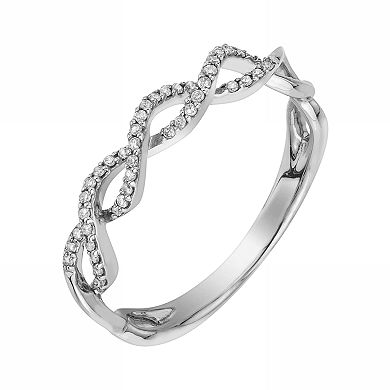 1/8 Carat T.W. Diamond 10k Gold Infinity Ring