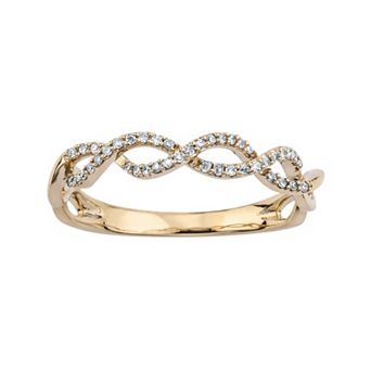 1/8 Carat T.W. Diamond 10k Gold Infinity Ring