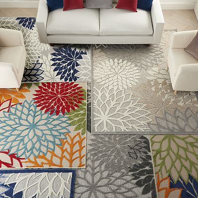 NOAH floral ラグ Nourison Aloha Dahlia Tropical Outdoor Rug