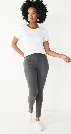 black womens jeans
