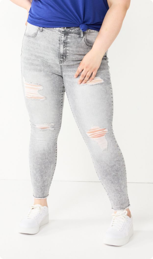 Kohls womens 2024 ripped jeans