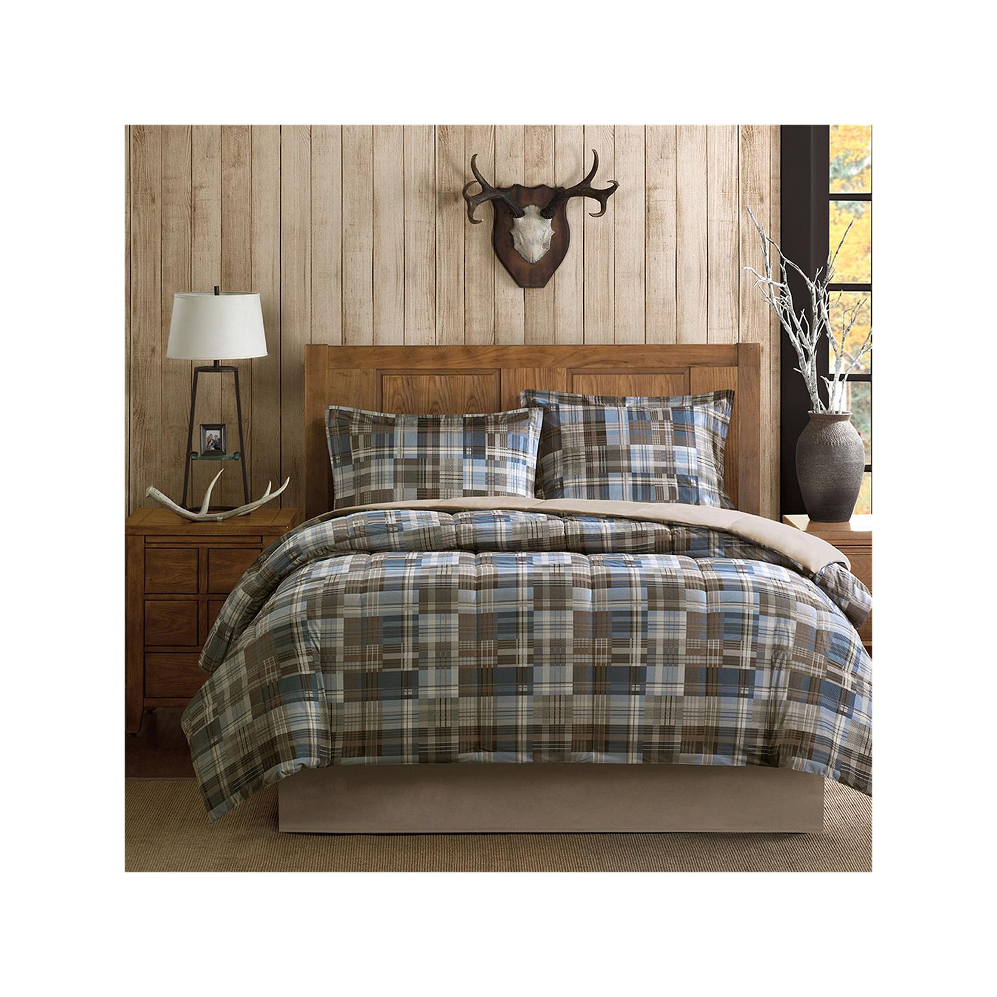 Woolrich White River Softspun Down-Alternative Comforter Set, Blue