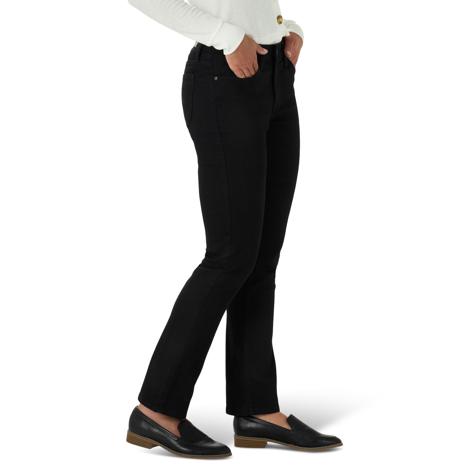 Jeans Donna Lee Legendary Straight Crop – Taglio Dritto, Vita Media, Colore Dark Tale, Taglia 38